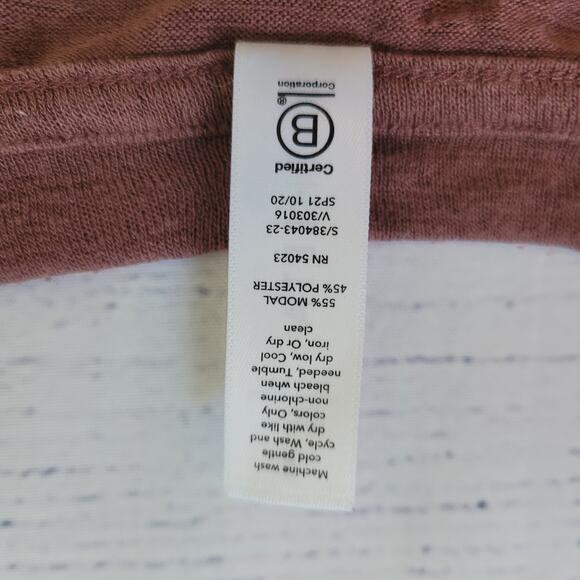 Athleta Size S Mauve Breezy Tank Top Crew Neck Side Split Modal - Picture 7 of 7
